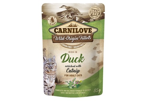 Carnilove Cat Pouch Duck with Catnip einekotike kassidele 85g