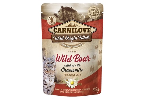 Carnilove Cat Pouch Wild Boar Chamomile einekotike kassidele 85g