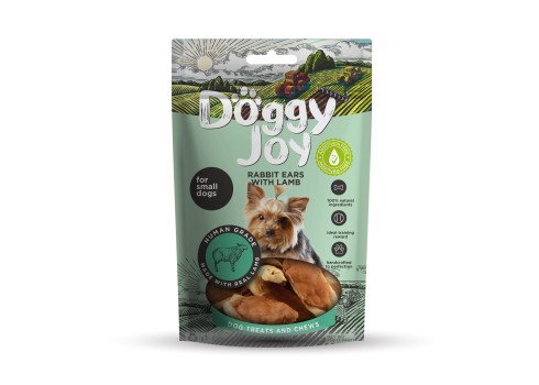 Doggy Joy rabbit ears with lamb närimismaiused koertele 55g