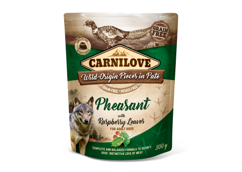 Carnilove Pouch Pate Pheasant with Raspberry Leaves einekotike koertele 300g