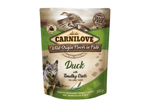 Carnilove Pouch Pate Duck with Timothy Grass einekotike koertele 300g