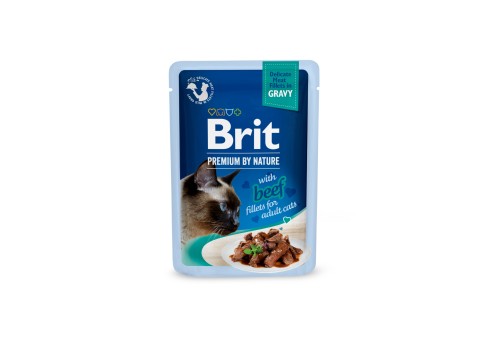 Brit Premium Cat Delicate Beef Fillets in Gravy märgtoit kassidele 85g