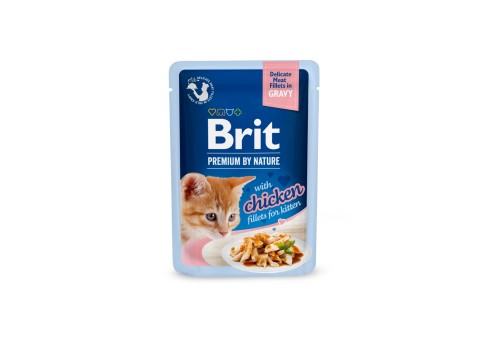 Brit Premium Chicken Fillets in Gravy märgtoit kassipoegadele 85g
