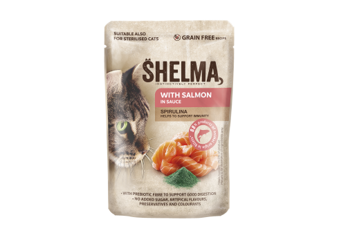 Shelma kassieine lõhefileed spirulinaga kastmes 28x85g