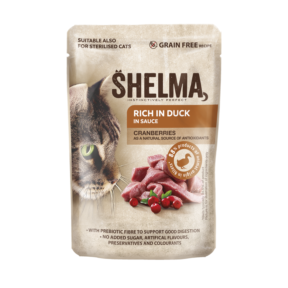 Shelma kassieine pardifileed jõhvikatega kastmes 28x85g