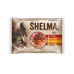 Shelma kassieined lihaga 4x85g veis, kana, part, kalkun kastmes