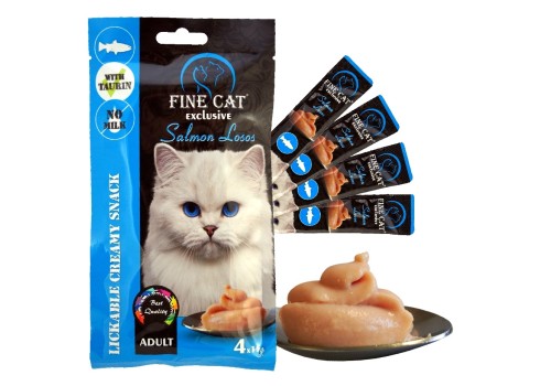 FINE CAT Exclusive LÕHEGA Kreemjas suupiste kassidele 4x15g