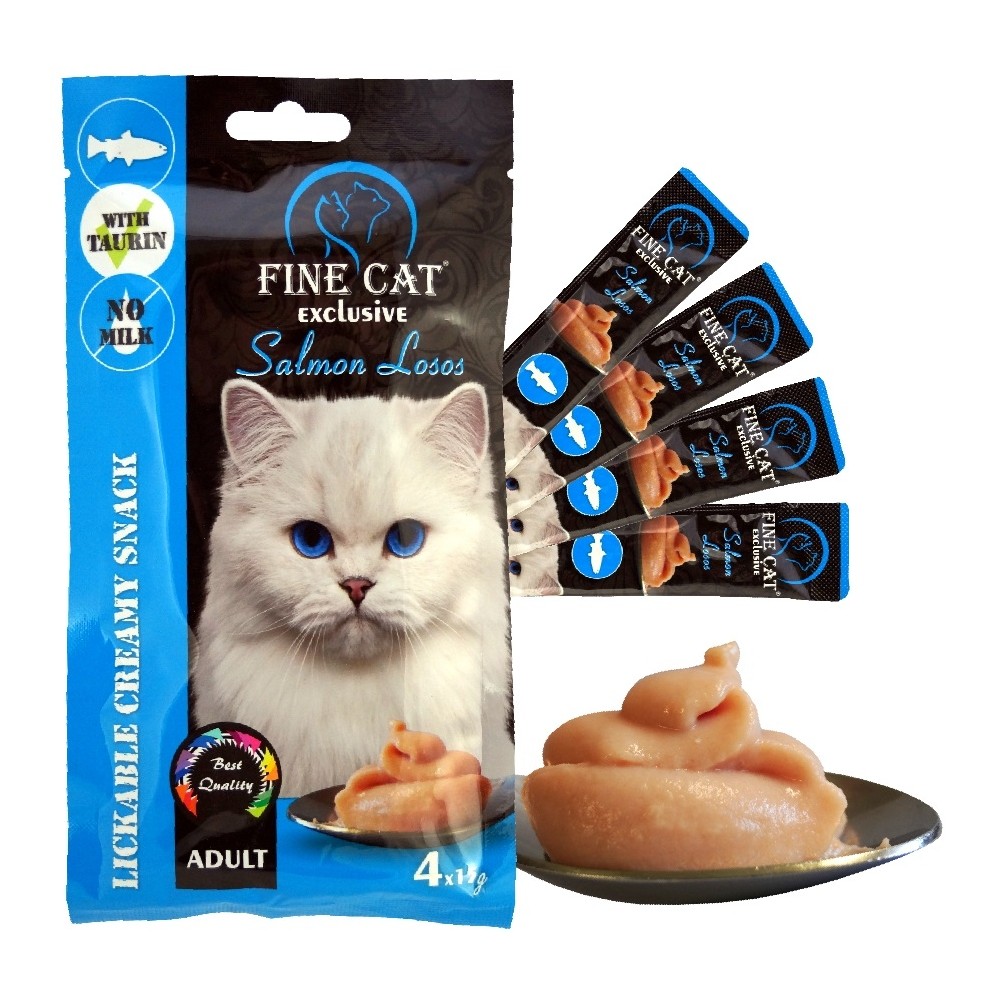 FINE CAT Exclusive LÕHEGA Kreemjas suupiste kassidele 4x15g