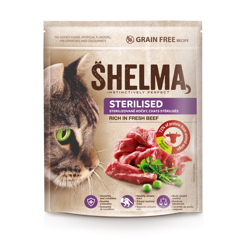 Shelma steril.kassidele värske loomalihaga, teraviljavaba 1,4kg