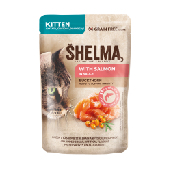 Shelma kassieine KITTEN lõhefileed astelpaju- ja linaseemneõliga kastmes 28x85g
