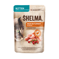 Shelma kassieine  KITTEN kalkunifileed jõhvikatega kastmes 28x85g