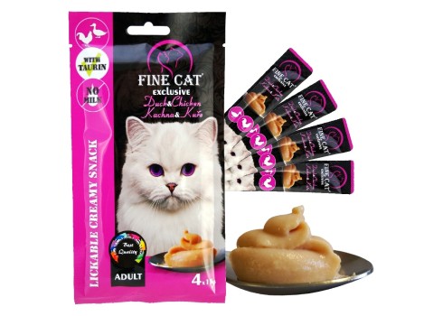 FINE CAT Exclusive PARDI-JA KANAGA Kreemjas suupiste kassidele .4x15g