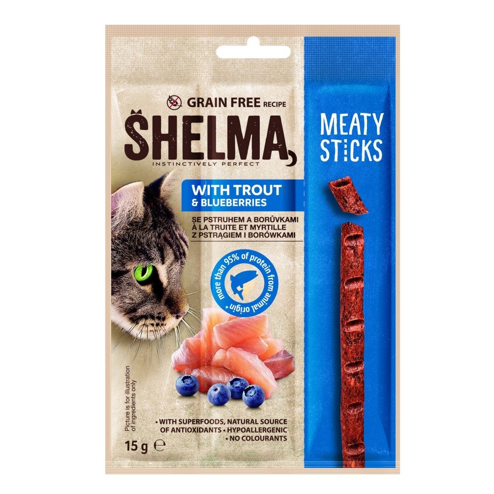 Shelma forelli ja mustikaga pulgad kassidele  15g