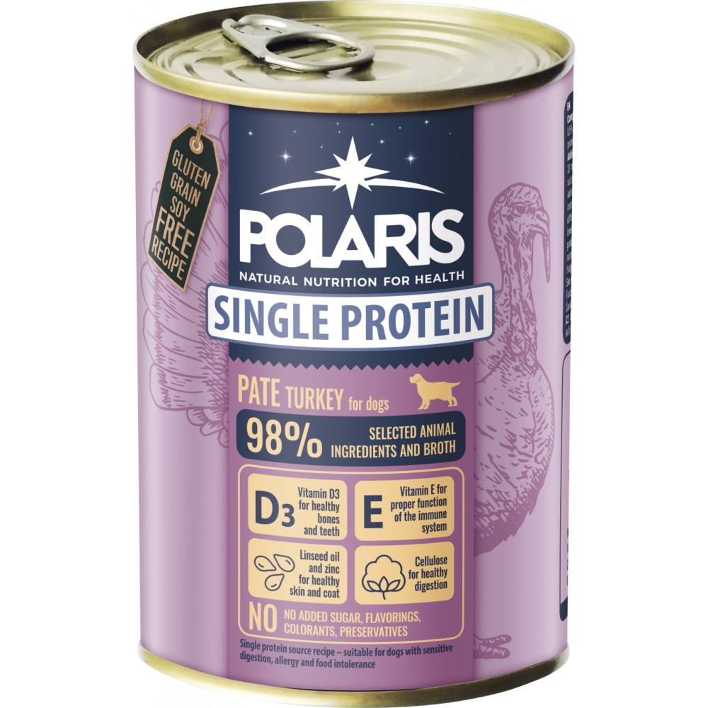 Polaris kalkuniga monoproteiin koerakonserv 6x400g