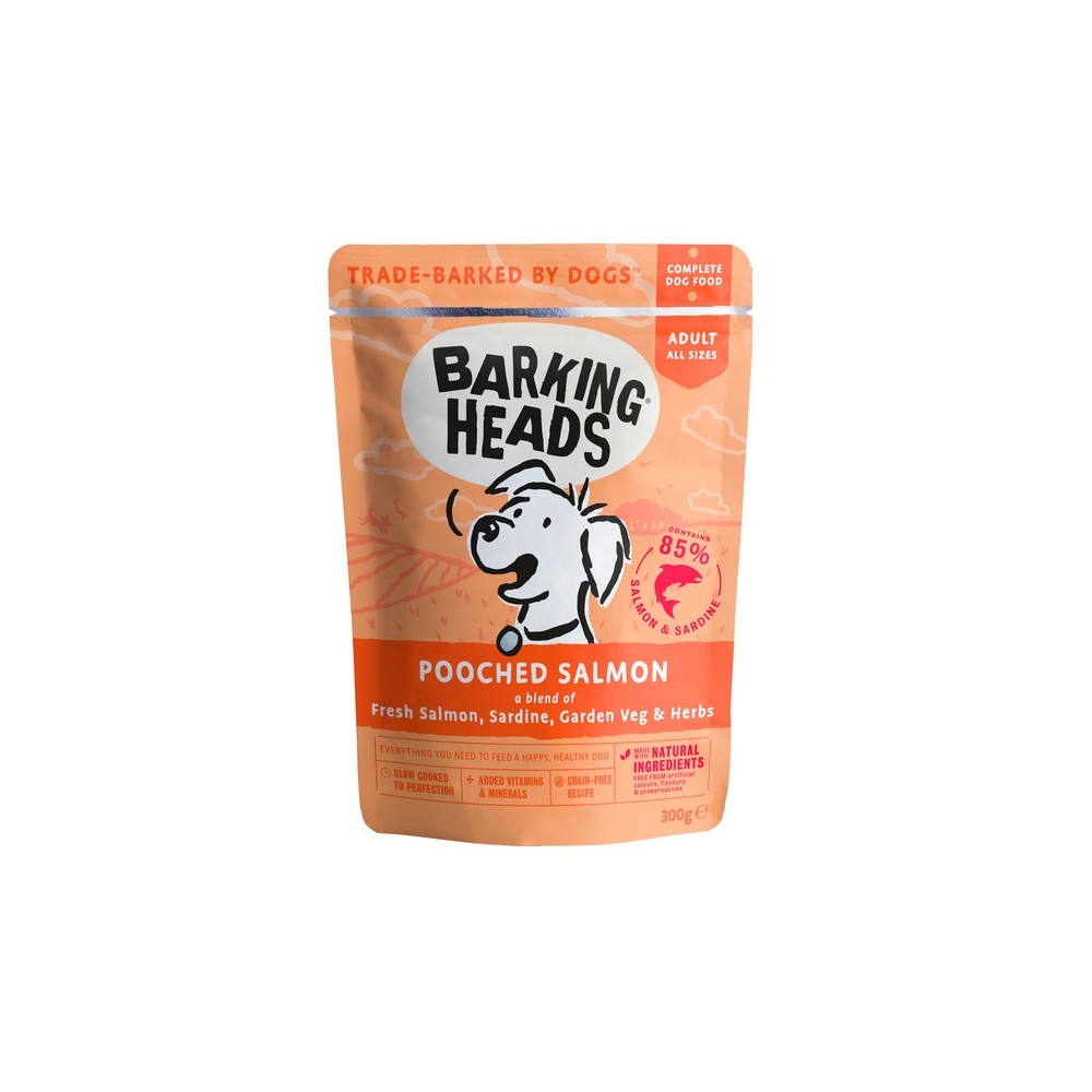 Barking Heads koera einekotike lõhega 300 g Barking Heads koera einekotike lõhega 300 g