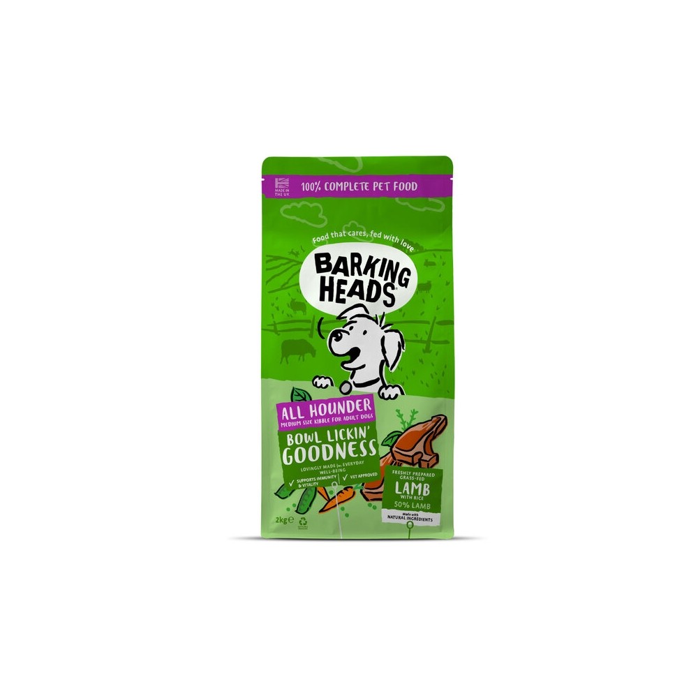 Barking Heads Bowl Lickin Goodness koera kuivtoit lambalihaga, 2 kg