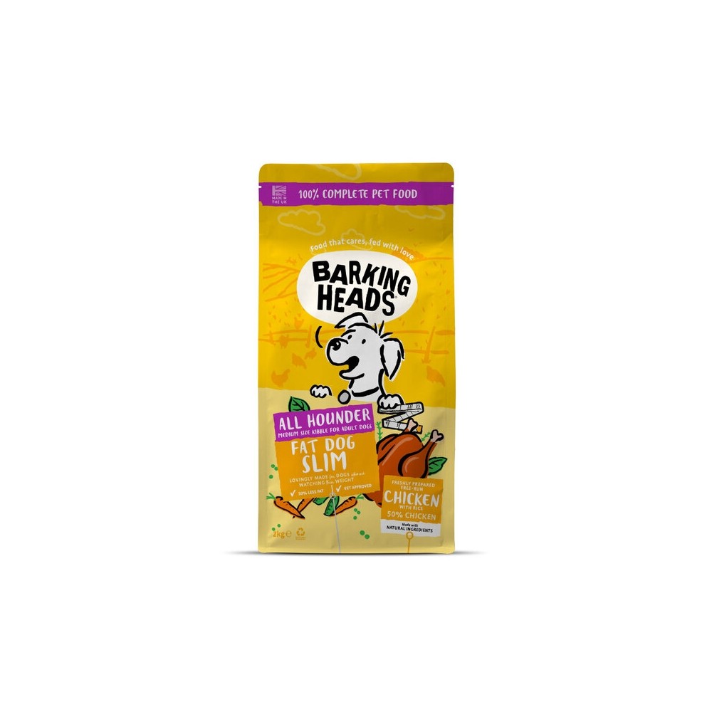 Barking Heads Fat Dog Slim koera kuivtoit kanaga, 2 kg