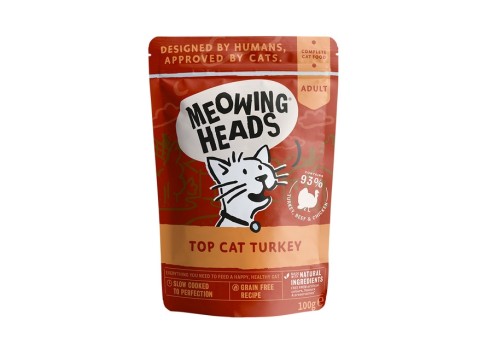Meowing Heads einekotike kassidele, kalkunilihaga 100 g