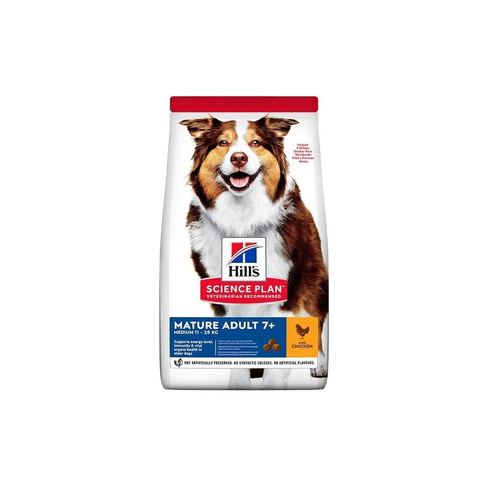 Hill's Science Plan Mature koeratoit kanaga keskmisele koerale 2,5kg