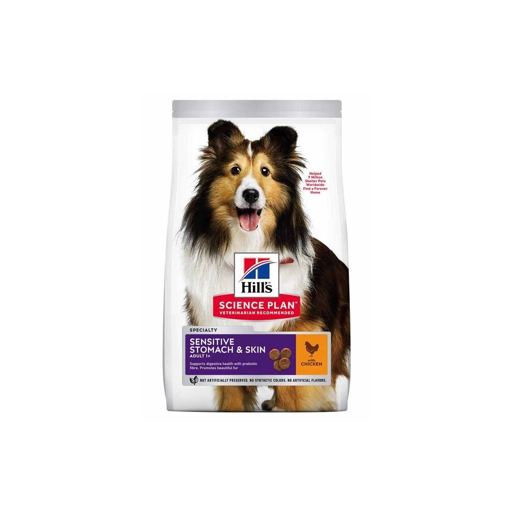 Hill's Science Plan Sensitive koeratoit kanaga keskmisele koerale 2,5kg