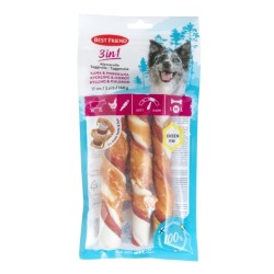 Best Friend maius 3IN1 keeruga närimisrull kana-porgand 17cm, 3tk,160g