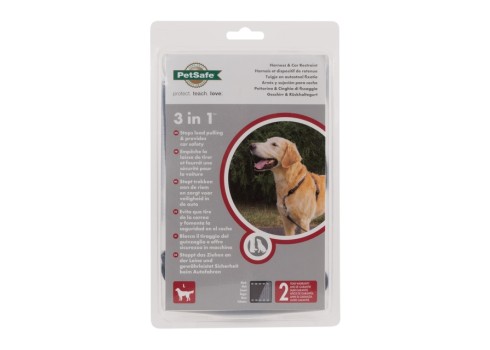 PetSafe 3 in 1 traksid ja auto turvarihm L, must