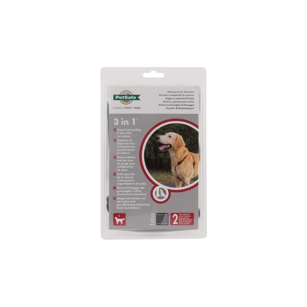 PetSafe 3 in 1 traksid ja auto turvarihm L, must