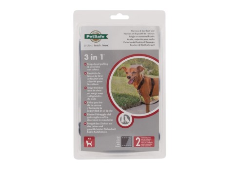 PetSafe 3 in 1 traksid ja auto turvarihm XS, must