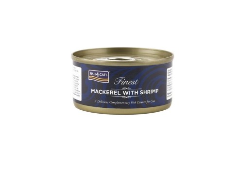 Fish4Cats konserv kassile, makrelli ja krevettidega, 70 g