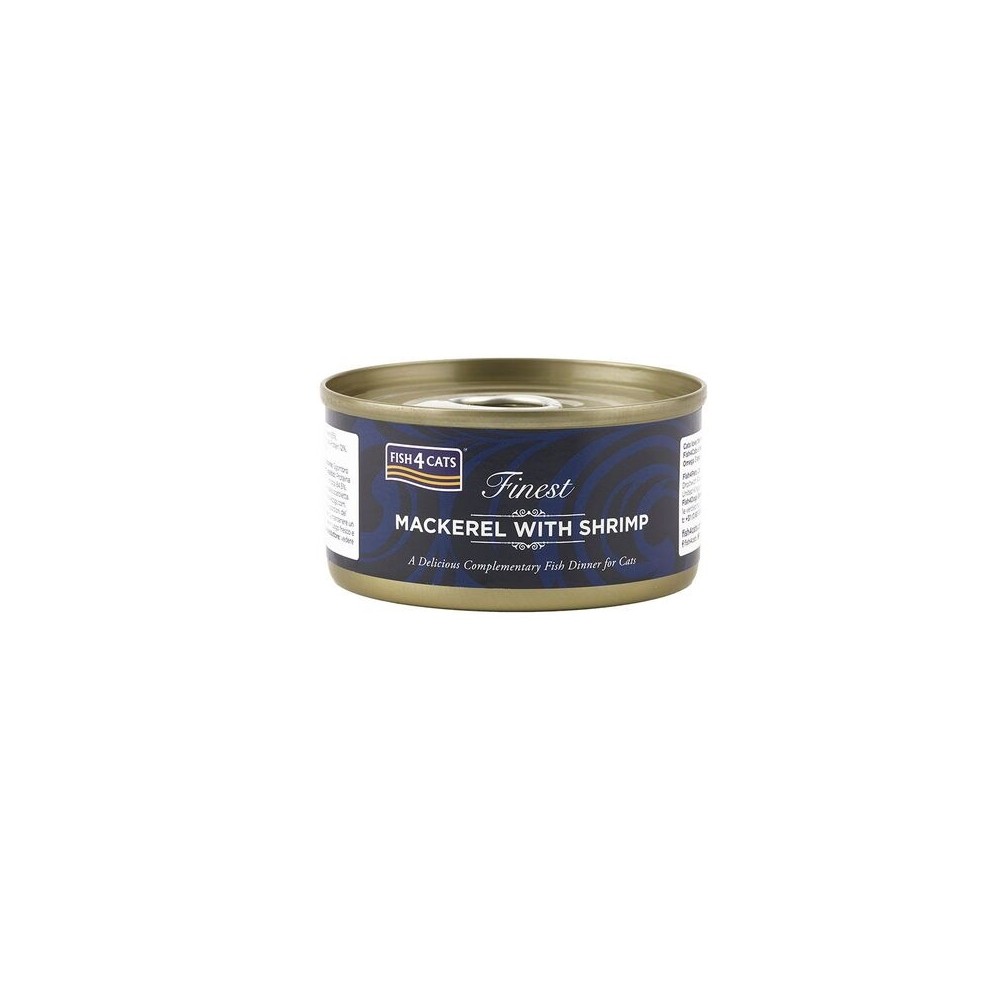 Fish4Cats konserv kassile, makrelli ja krevettidega, 70 g