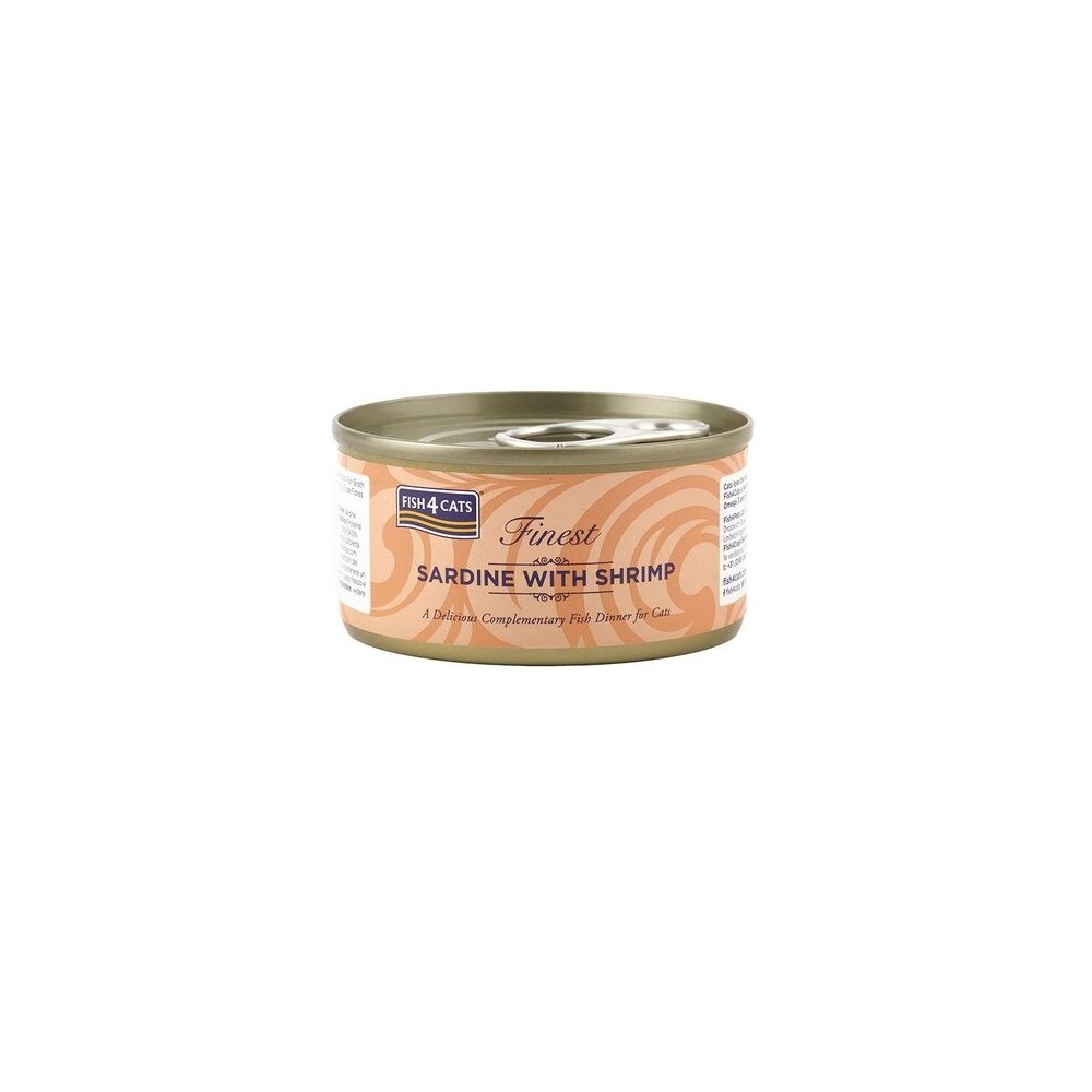 Fish4Cats konserv kassile, sardiinide ja krevettidega, 70 g