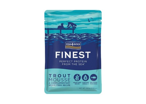 Fish4Dogs Finest Mousse einekotike koertele, forelliga 100 g