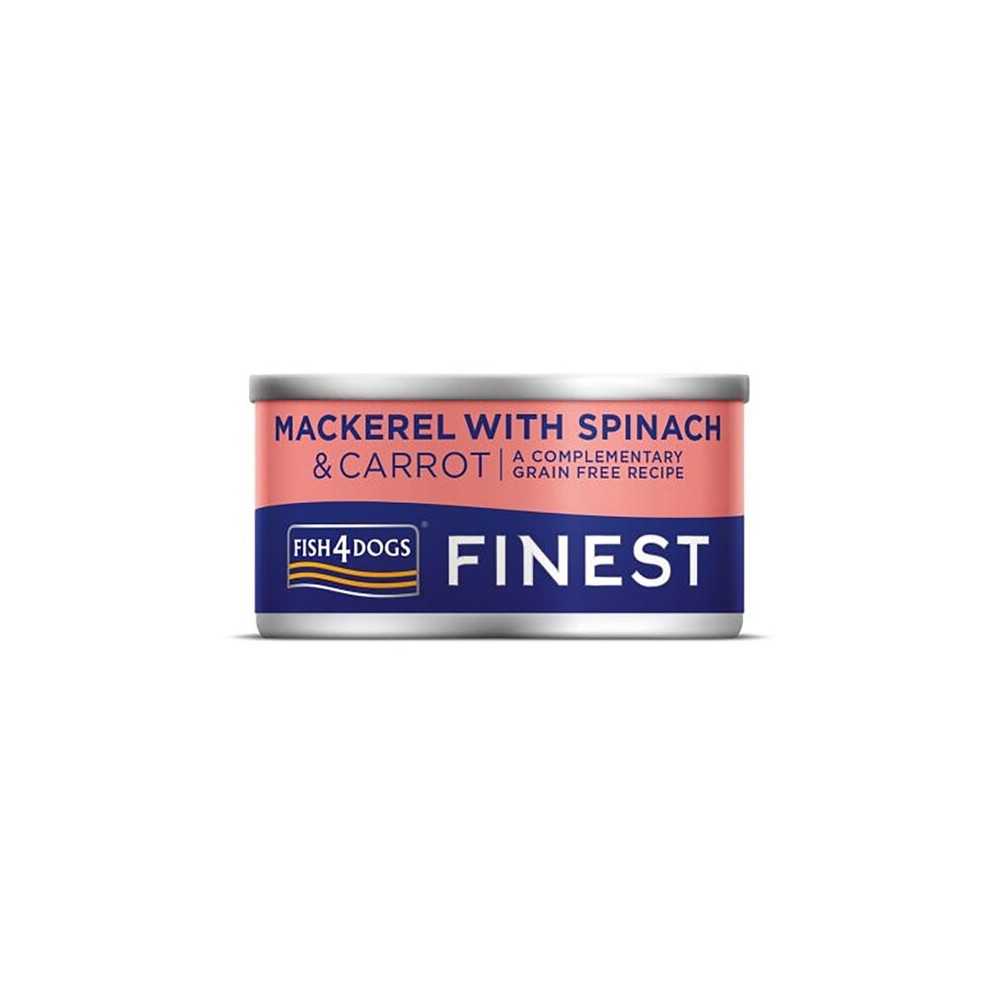 Fish4Dogs konserv koertele makrelli, porgandi ja spinatiga 85 g
