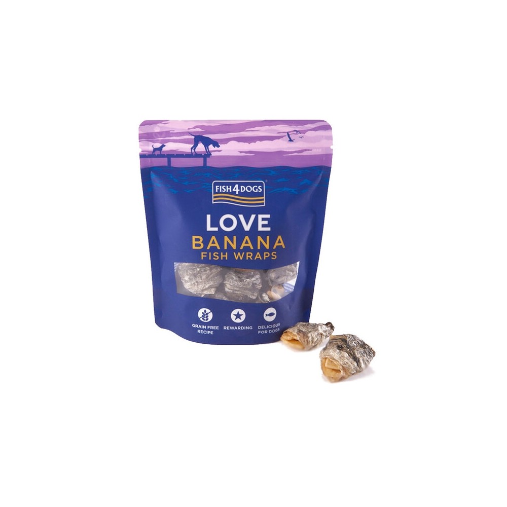 Fish4Dogs maius koertele Fish Wraps banaaniga 100 g