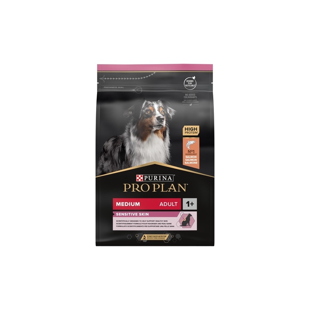 Purina PRO PLAN Medium Adult Sensitive Skin with OPTIDERMA, 3 kg