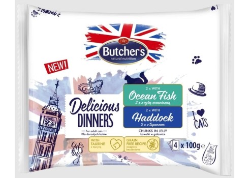 Butchers Delic. Dinner kassi einekotike ookeanikala-kilttursk, 4x100g