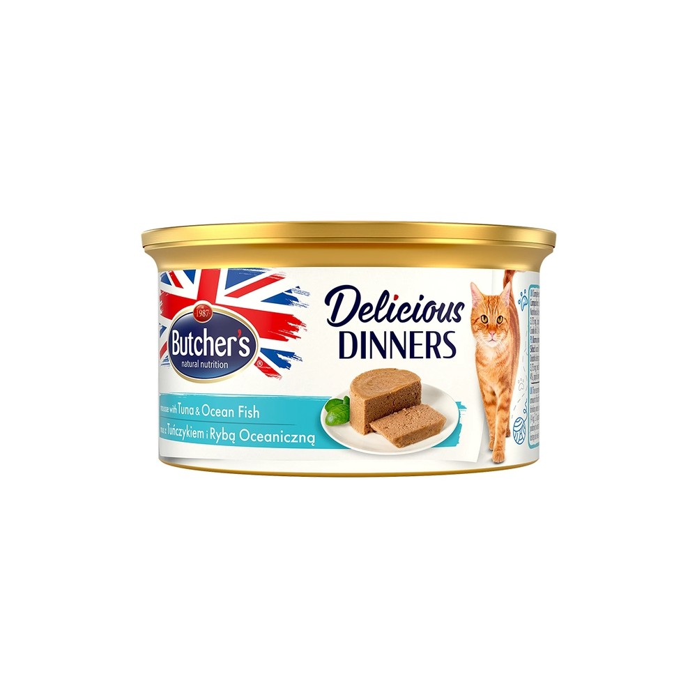 Butchers Delicious Dinner konserv kassile, tuunikala ja ookeanikalaga 85g