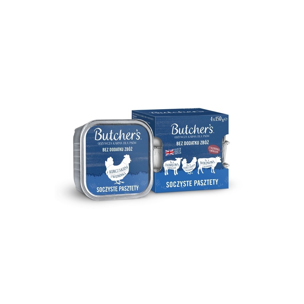 Butcher's Original pasteet koertele lammas-kana-veis 150g x 4tk