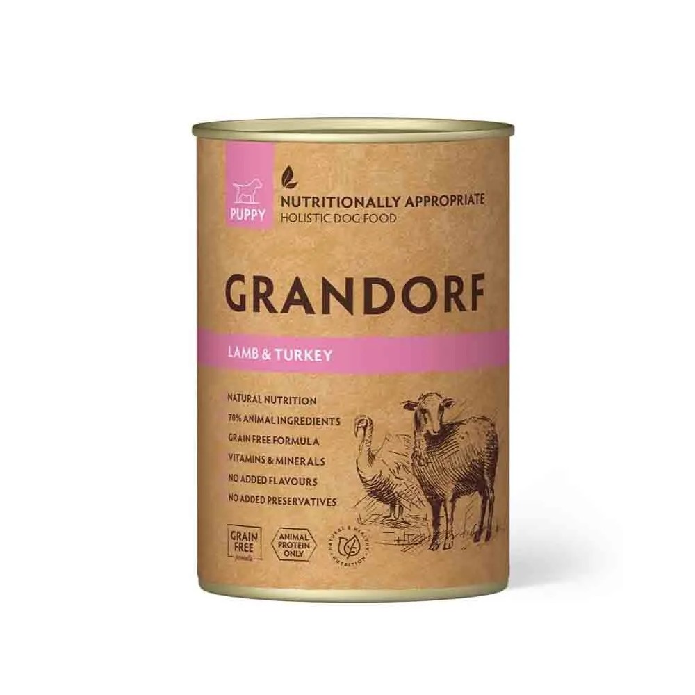 Grandorf Lamba- ja Kalkuniliha konserv kutsikatele 6x200g