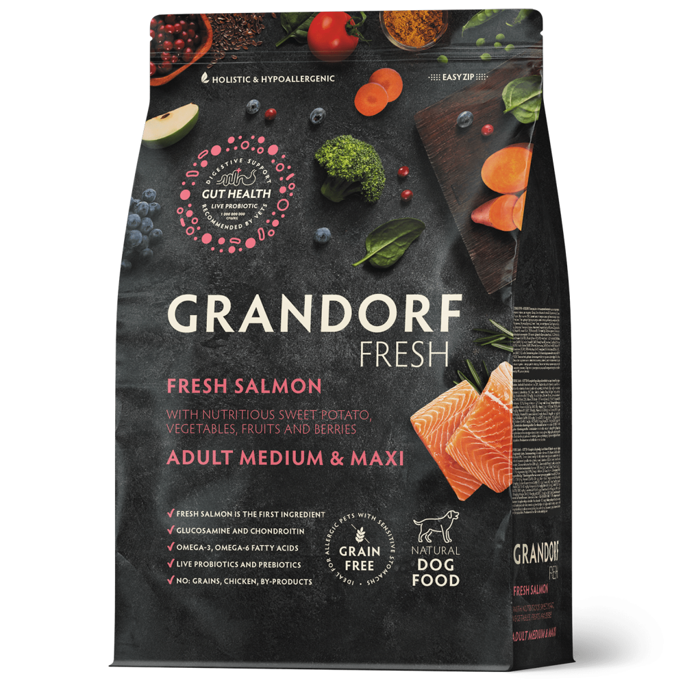 Grandorf Fresh Värske Lõhefilee ja Bataat keskmistele ja suurtele koertele 3kg