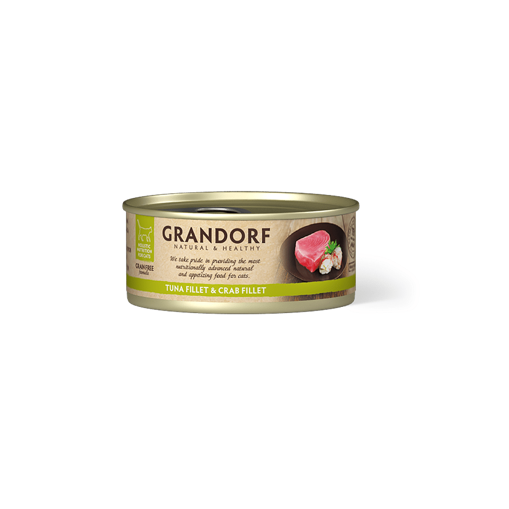 Grandorf Tuunikala filee ja Krabifilee konserv kassidele 6x70g