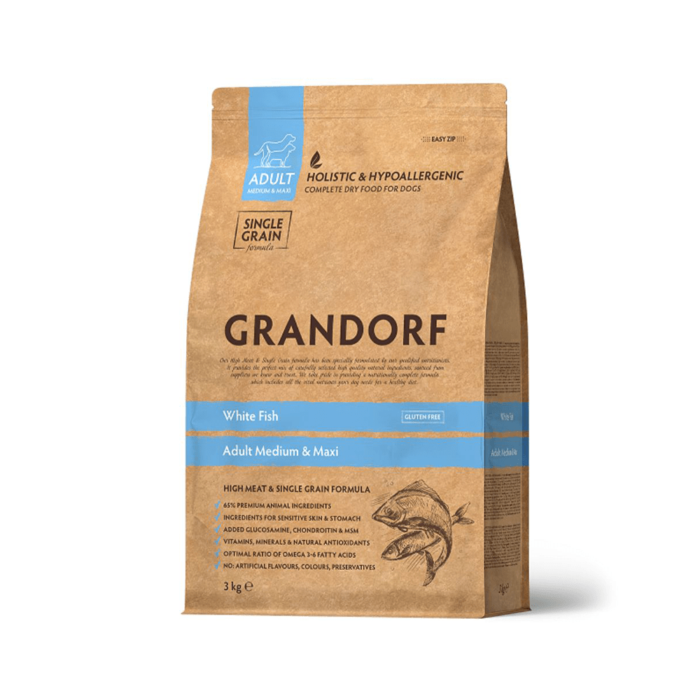Grandorf Valge Kala Täiskasvanud keskmistele ja suurtele koertele 6kg (2x3kg)