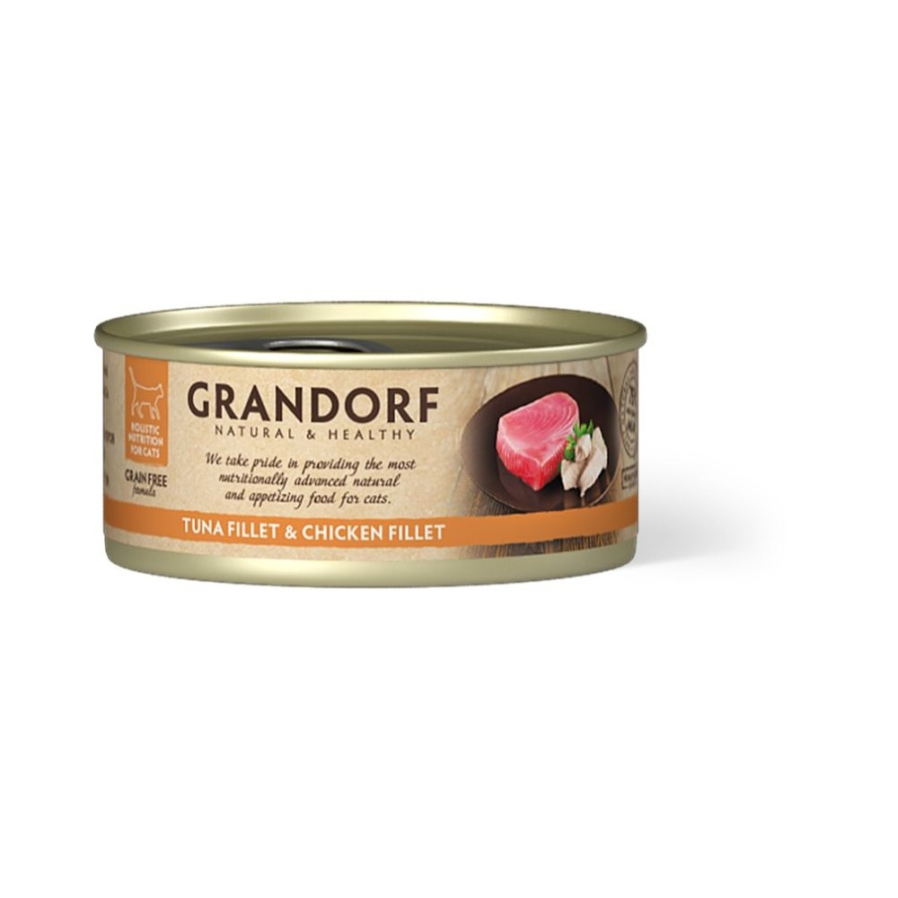 Grandorf Tuunikala filee ja Kana Rinnafilee konserv kassidele 6x70g