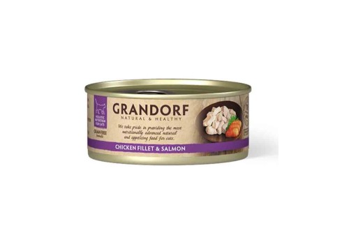 Grandorf Kana Rinnafilee ja Lõhe konserv kassidele 6x70g