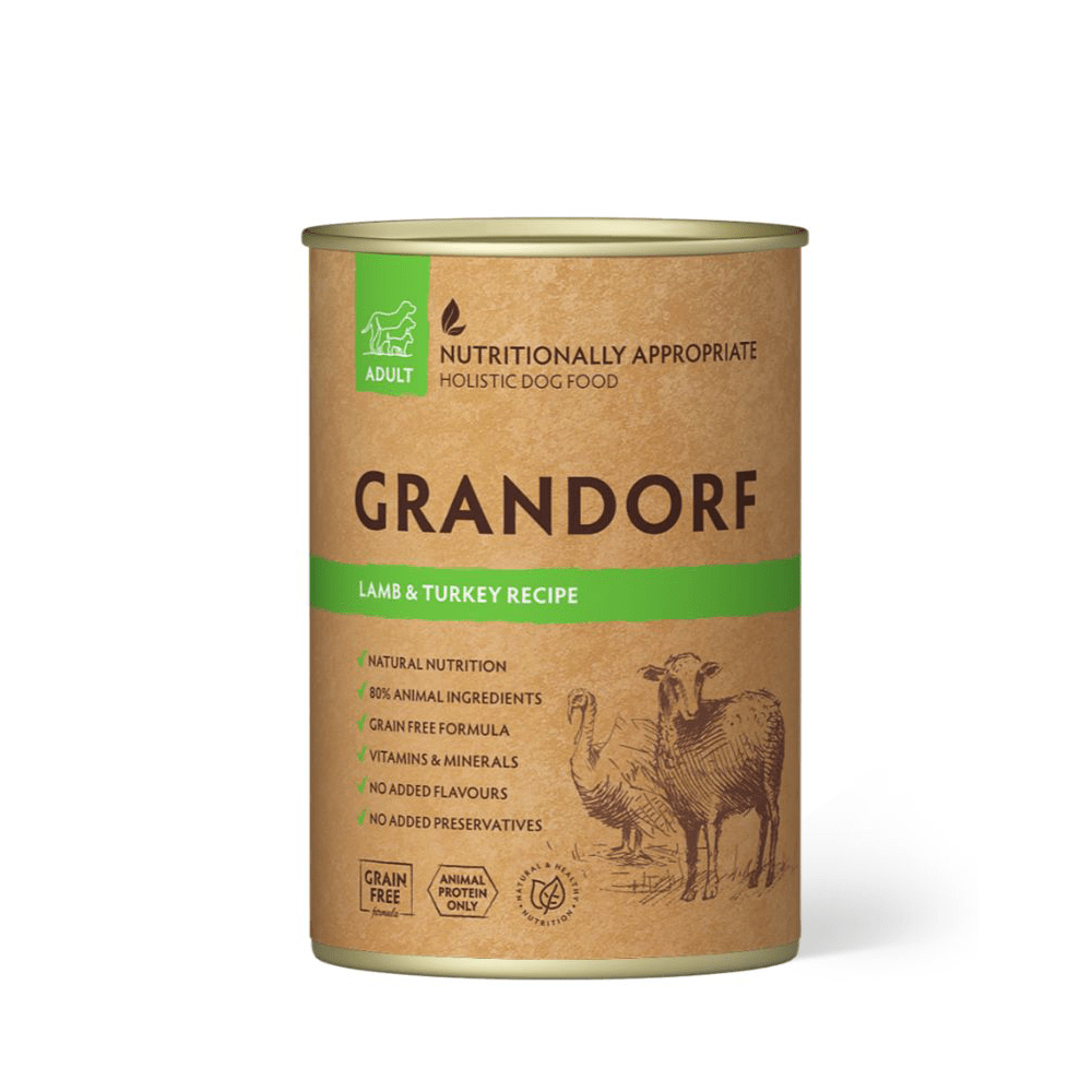 Grandorf Lamba- ja Kalkuniliha konserv koertele 6x400g