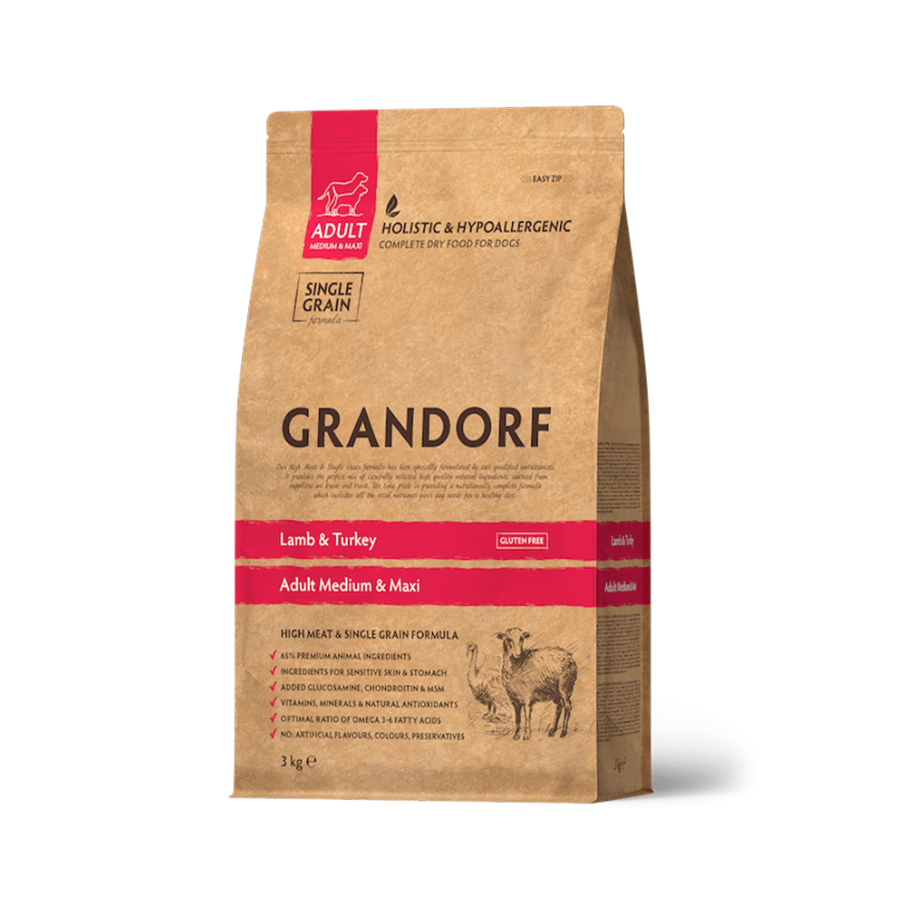 Grandorf Lamba- ja Kalkuniliha Täiskasvanud keskmistele ja suurtele koertele 3kg