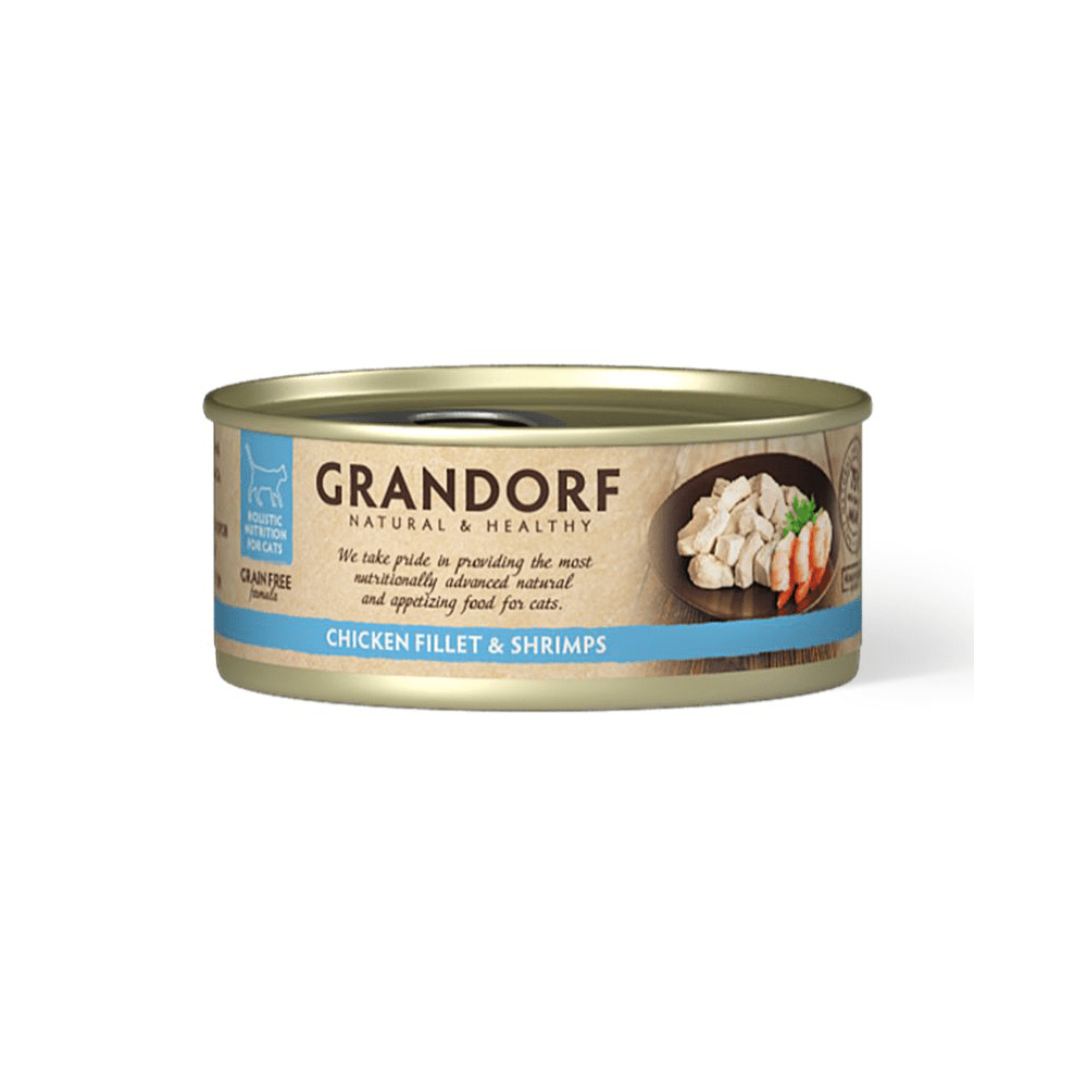 Grandorf Kana Rinnafilee ja Krevetid konserv kassidele 6x70g