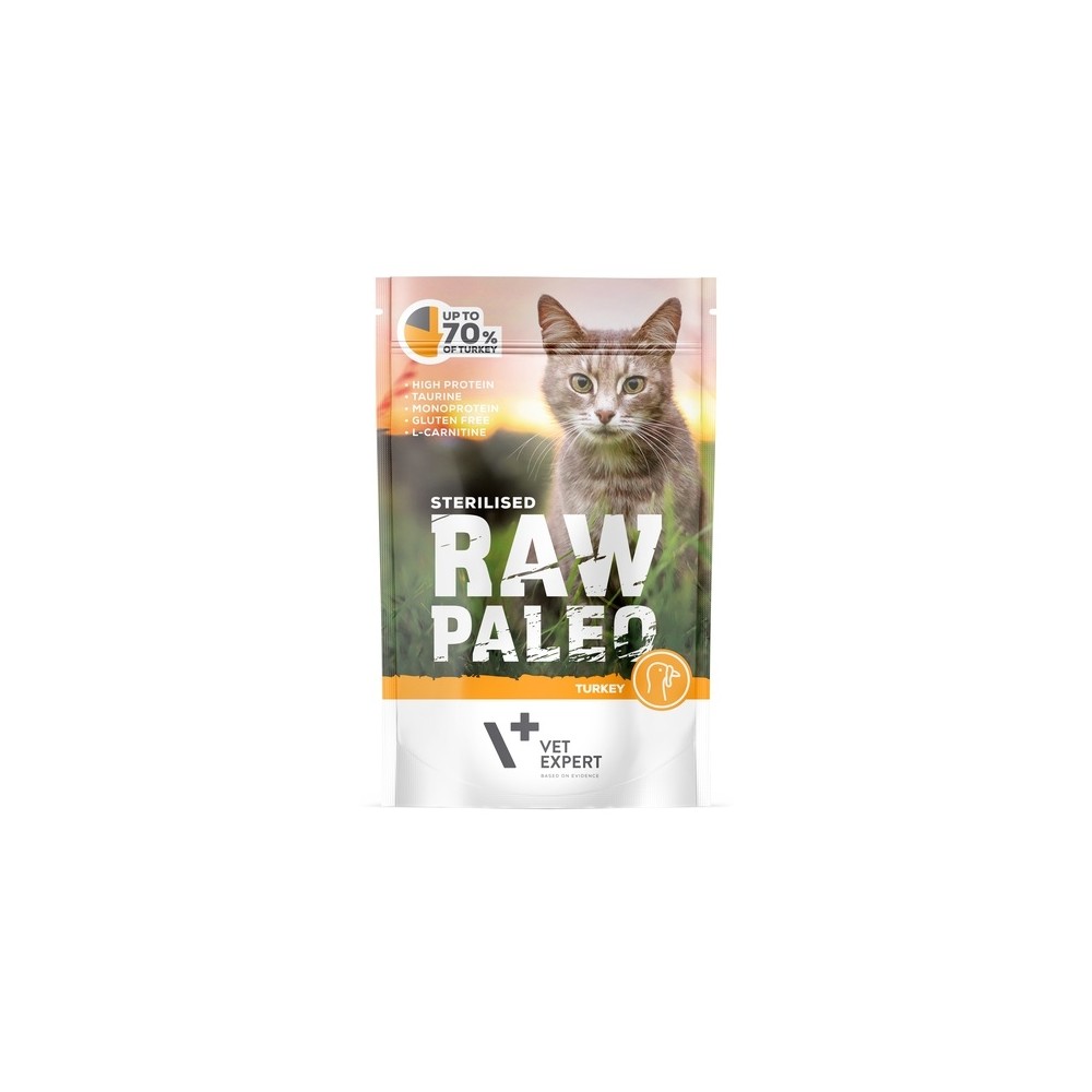Raw Paleo einekotike steriliseeritud kassile kalkuniga, 100 g