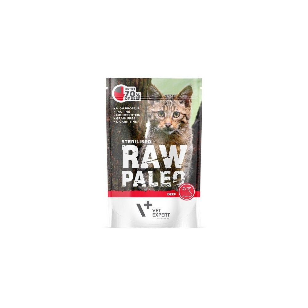 Raw Paleo einekotike steriliseeritud kassile veisega, 100 g