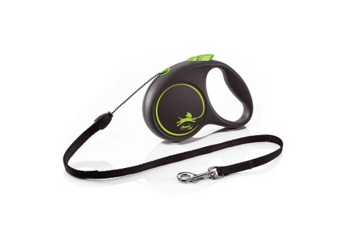Flexi Black Design nöörrihm S 5 m, roheline